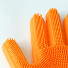 Multicolor Silicone Dish Washing Glove , Nontoxic Scrubbing Gloves For Cleaning