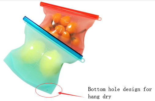 新しい貯蔵を保つ新しく環境に優しいシリコーンの台所道具は自由な1L 1.5L BPAを袋に入れます