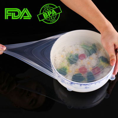 Expandable Silicone Stretch Lids Odorless 165g 6 Pack For Bowl