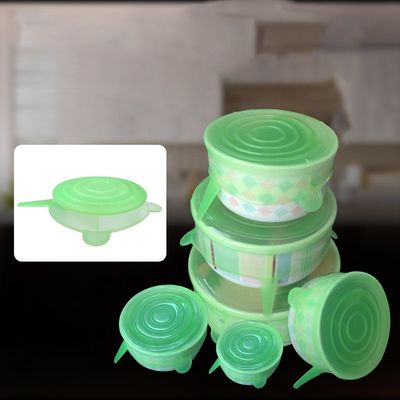 Round Reusable Silicone Stretch Lids Practical Nontoxic For Food Safety