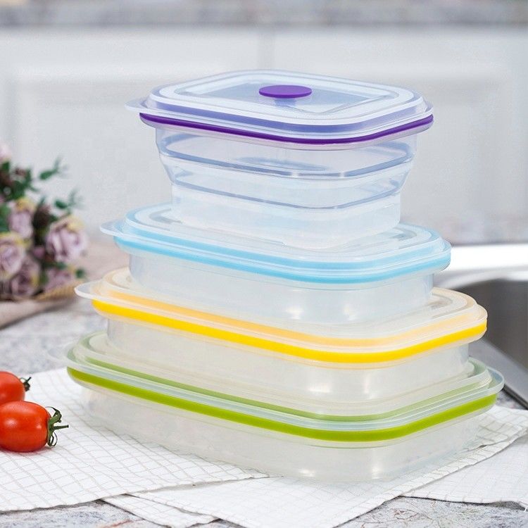 Heatproof Tiffin Silicone Collapsible Lunch Box Multiscene Lightweight